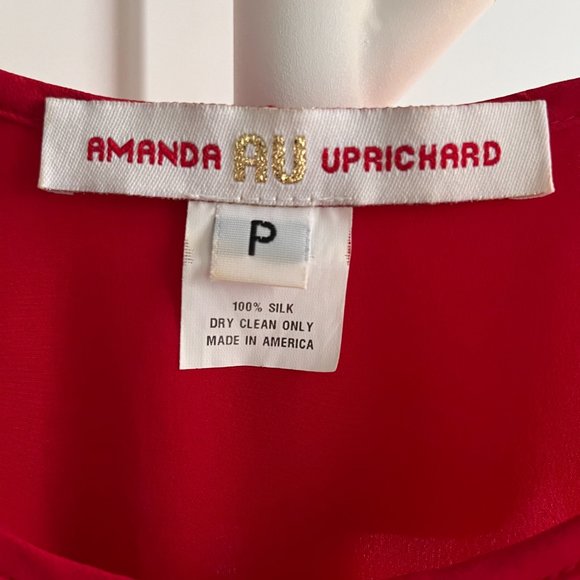 Amanda Uprichard Cocktail Party Red Ruffle Silk Sleeveless Dress, Size P/XS - Picture 8 of 8